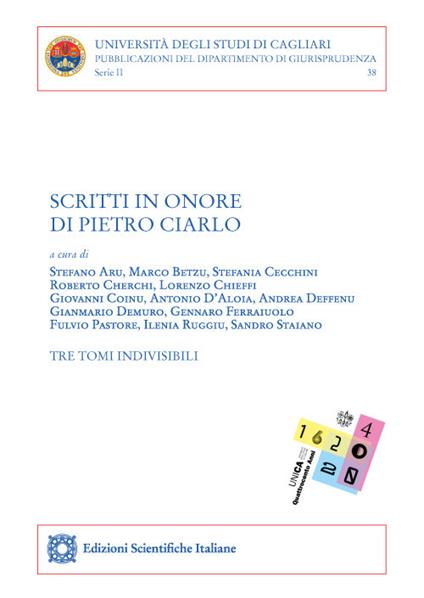 Scritti in onore di Pietro Ciarlo - copertina