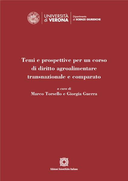 Temi e prospettive per un corso di diritto agroalimentare transnazionale e comparato - copertina