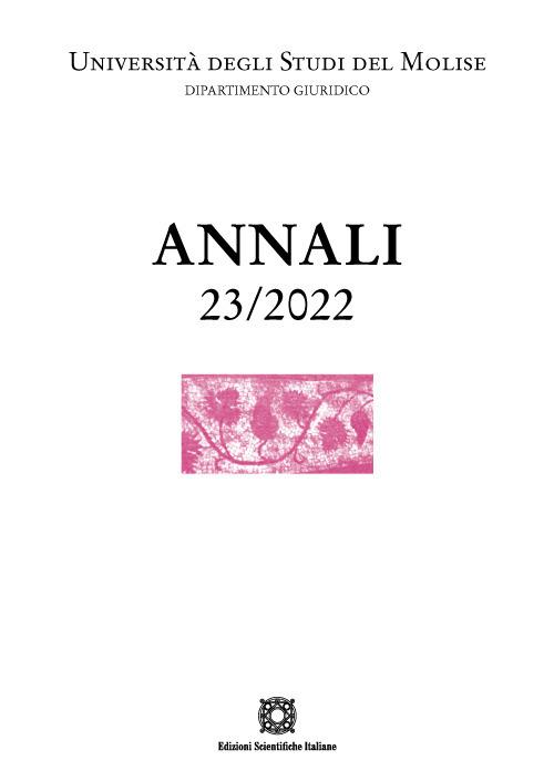 Annali del Dipartimento di scienze giuridico-sociali e dell'amministrazione (2022). Vol. 23 - copertina
