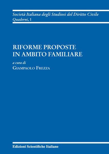 Riforme proposte in ambito familiare - copertina