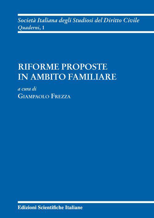 Riforme proposte in ambito familiare - copertina