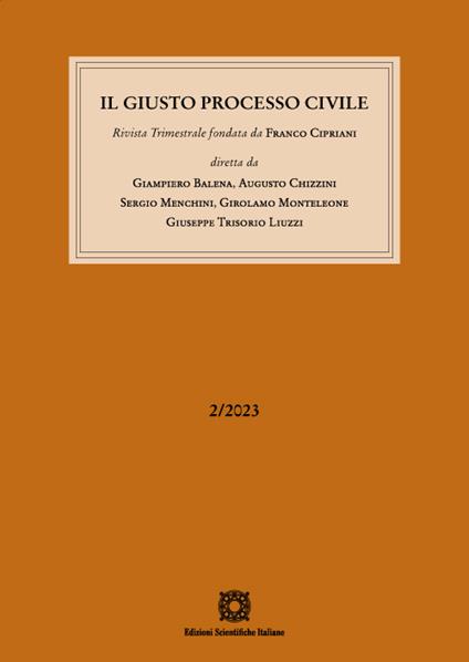 Il giusto processo civile (2023). Vol. 2 - copertina