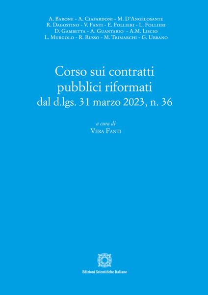 Corso sui contratti pubblici riformati dal d.lgs. 31 marzo 2023, n. 36 - copertina