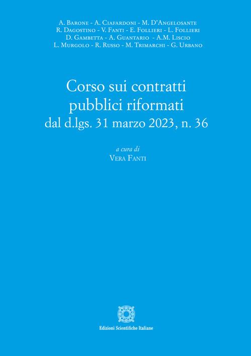Corso sui contratti pubblici riformati dal d.lgs. 31 marzo 2023, n. 36 - copertina