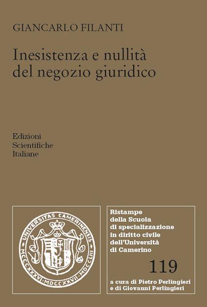 Inesistenza e nullità del negozio giuridico - Giancarlo Filanti - copertina