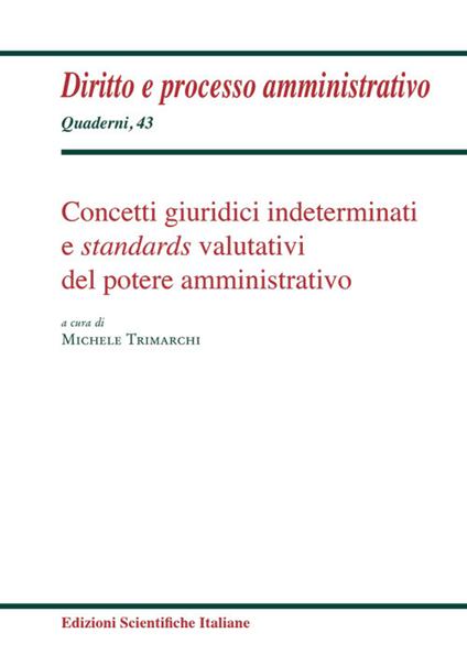 Concetti giuridici indeterminati e standards valutativi del potere amministrativo - copertina