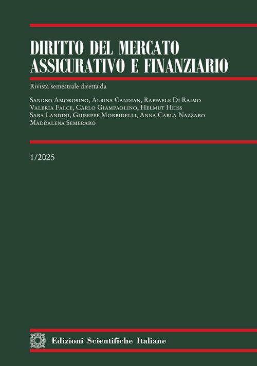 Diritto del mercato assicurativo e finanziario (2025). Vol. 1 - copertina