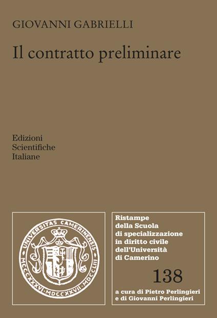Il contratto preliminare - Giovanni Gabrielli - copertina