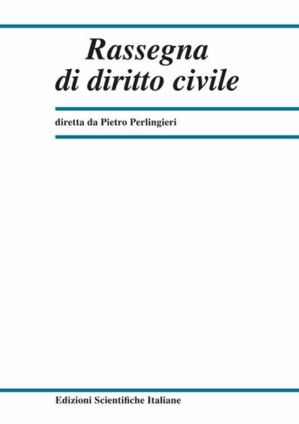 Rassegna di diritto civile (2025). Vol. 2 - copertina