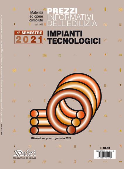 Prezzi informativi dell'edilizia. Impianti tecnologici. 1° semestre 2021 - copertina