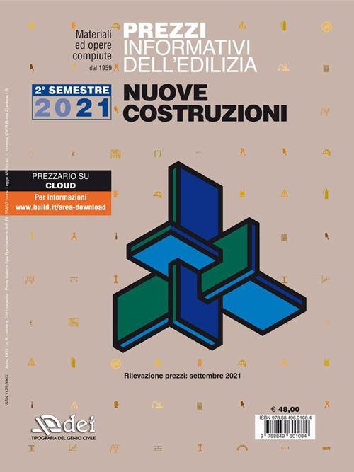 Prezzi informativi dell’edilizia. Nuove Costruzioni. 2° semestre 2021. Materiali ed opere compiute. Rilevazione prezzi Settembre 2021 - copertina