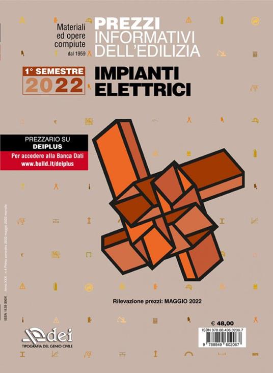 Prezzi informativi dell'edilizia. Impianti elettrici. 1º semestre 2022 - copertina