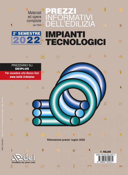 Prezzi informativi dell’edilizia. Impianti tecnologici. II semestre 2022. Materiali ed opere compiute - copertina