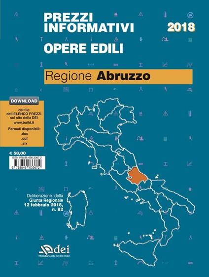 Prezzi informativi dell'edilizia. Opere edili. Regione Abruzzo 2018 - copertina