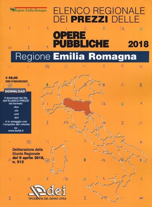 Elenco regionale dei prezzi delle opere pubbliche 2018. Regione Emilia Romagna - copertina