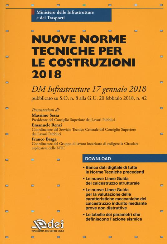Nuove norme tecniche per le costruzioni. DM Infrastrutture 17 gennaio 2018 pubblicato su S.O. n. 8 alla G.U. 20 febbraio 2018, n. 42. Con aggiornamento online - copertina