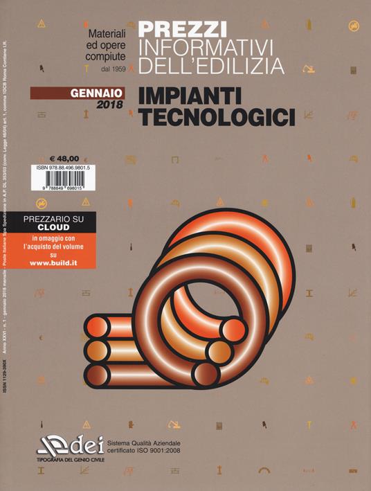 Prezzi informativi dell'edilizia. Impianti tecnologici. Gennaio 2018. Con Contenuto digitale per download e accesso on line - copertina