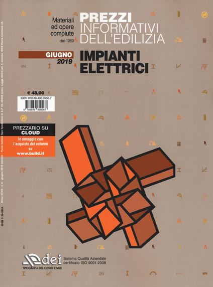 Prezzi informativi dell'edilizia. Impianti elettrici. Giugno 2019 - copertina