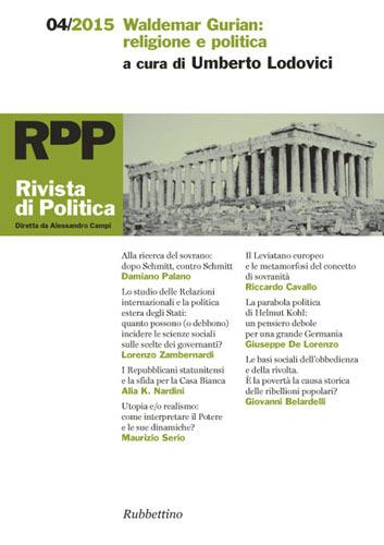 Rivista di politica (2015). Vol. 4: Waldemar Gurian: religione e politica - copertina