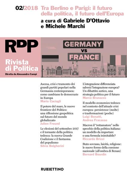 Rivista di politica (2018). Vol. 2: Tra Berlino e Parigi: il futuro della politica, il futuro dell'Europa. - copertina