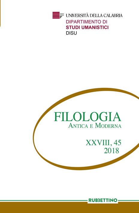 Filologia antica e moderna (2018). Vol. 45 - copertina