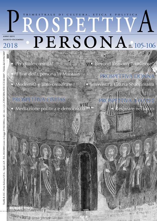 Prospettiva persona. Trimestrale di cultura, etica e politica (2018). Vol. 105-106: Agosto-Dicembre. - copertina