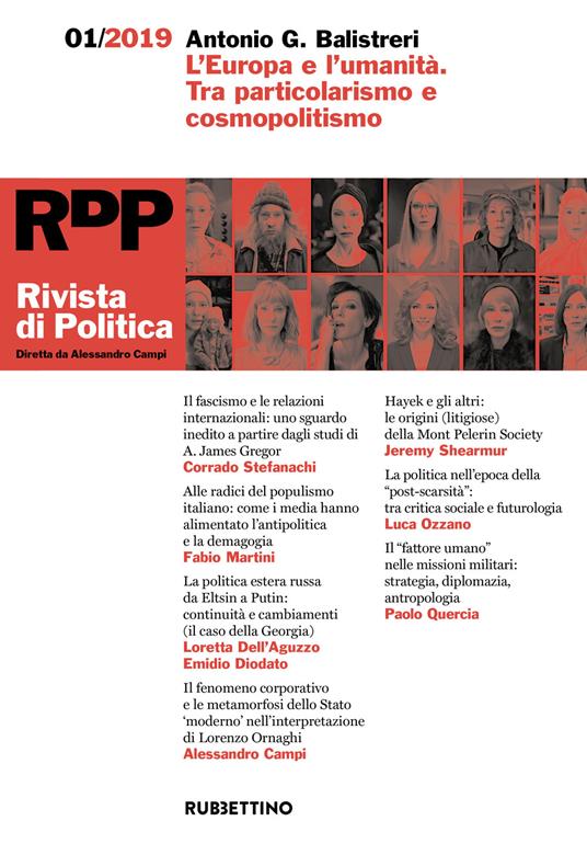 Rivista di politica (2019). Vol. 1: Europa e l'umanità. Tra particolarismo e cosmopolitismo, L'. - copertina