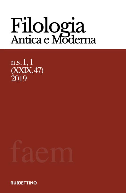 Filologia antica e moderna (2019). Vol. 47 - copertina