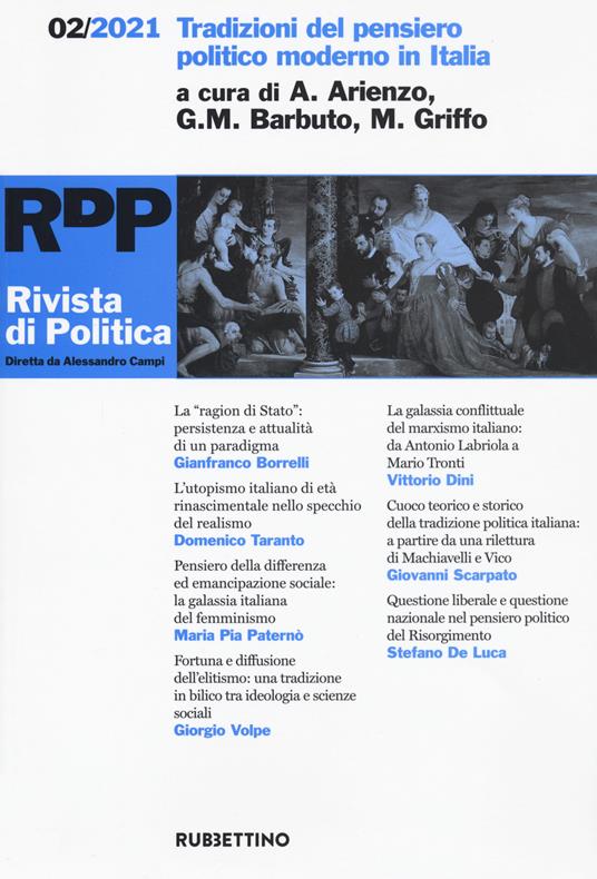 Rivista di politica (2021). Vol. 2: Tradizioni del pensiero politico moderno in Italia. - copertina
