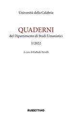 Quaderni del dipartimento di studi umanistici. Ediz. inglese e italiana (2022). Vol. 1