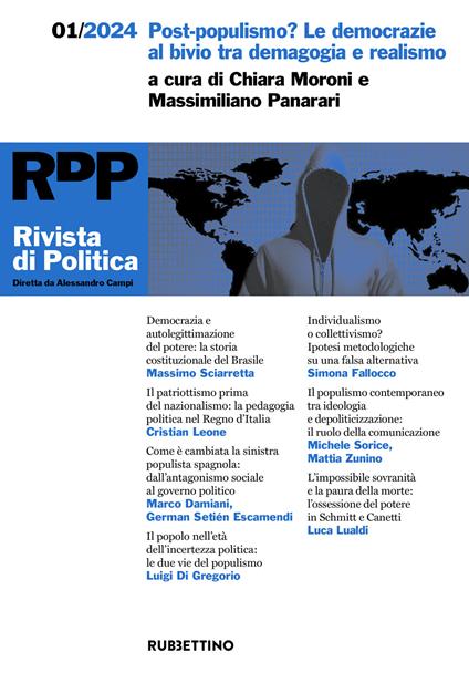 Rivista di politica (2024). Vol. 1: Post-populismo? Le democrazie al bivio tra demagogia e realismo - copertina