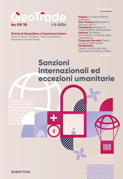 GeoTrade. Rivista di geopolitica e commercio estero (2024). Vol. 9-10: Sanzioni internazionali ed eccezioni umanitarie - copertina