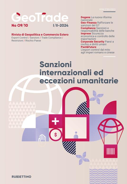 GeoTrade. Rivista di geopolitica e commercio estero (2024). Vol. 9-10: Sanzioni internazionali ed eccezioni umanitarie - copertina