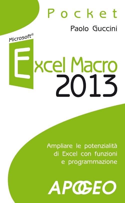 Excel macro 2013 - Paolo Guccini - copertina
