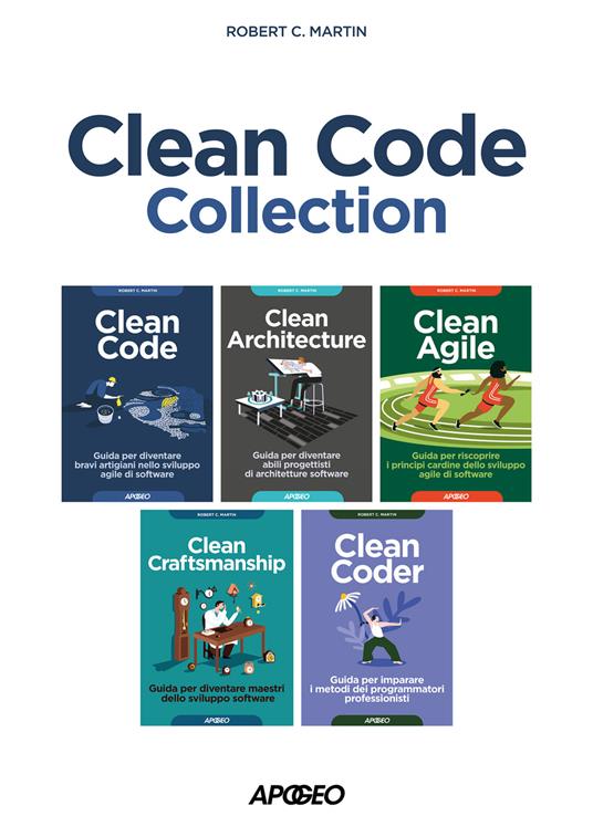 Clean code collection: Clean code-Clean architecture-Clean agile-Clean craftsmanship-Clean coder - Robert C. Martin - copertina