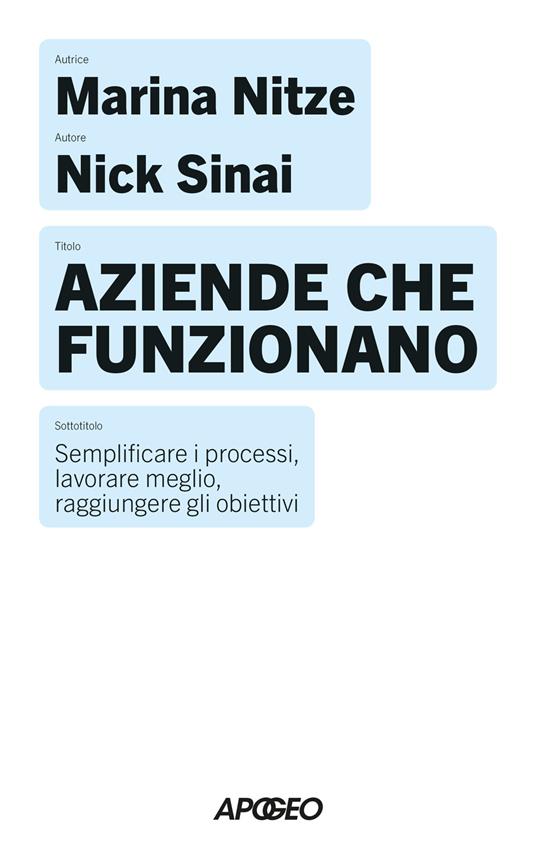 Aziende che funzionano. Semplificare i processi, lavorare meglio, raggiungere gli obiettivi - Marina Nitze,Nick Sinai - copertina