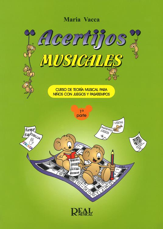 Acertijos musicales. Curso de teoría musical para niños con jeguos y pasatiempos. Vol. 1 - Maria Vacca - copertina