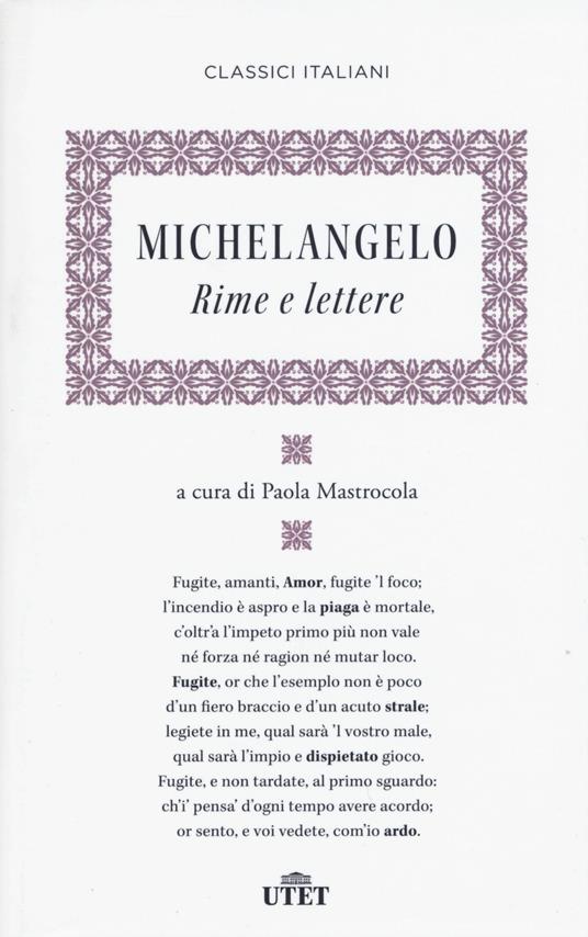 Rime e lettere - Michelangelo Buonarroti - copertina