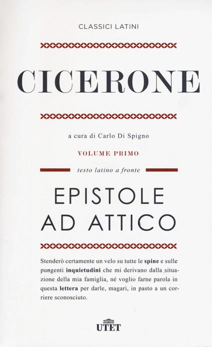 Epistole ad Attico. Testo latino a fronte. Con e-book. Vol. 1 - Marco Tullio Cicerone - copertina