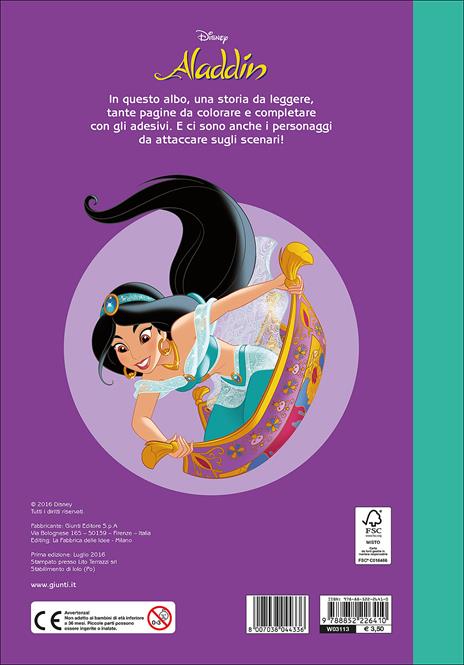 Aladdin. Staccattacca e colora. Con adesivi. Ediz. illustrata - 2