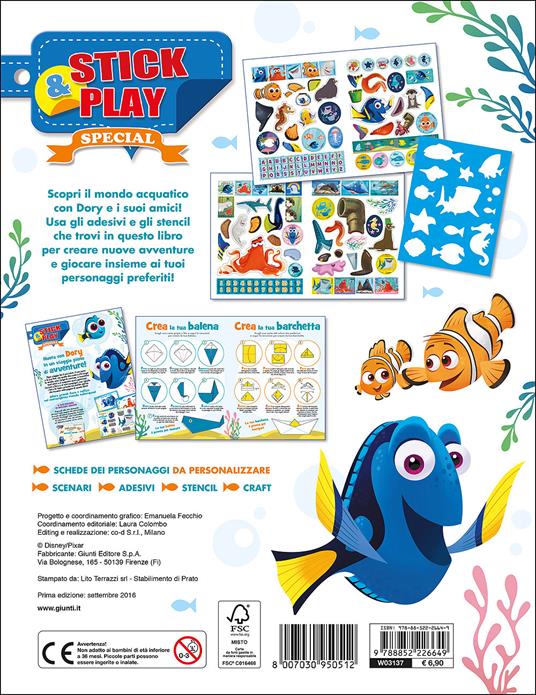 Crea il tuo mondo fra i pesci. Alla ricerca di Dory. Stick & play special. Ediz. illustrata - 2