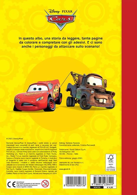Bolidi in pista. Cars. Staccattacca & colora. Con adesivi. Ediz. illustrata - 3