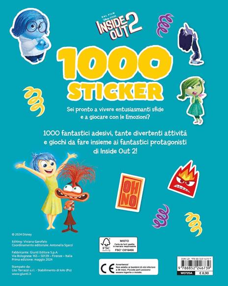 Inside out 2. 1000 sticker. Tanti giochi e attività. Ediz. a colori - 2