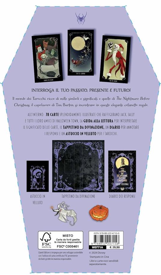 Nightmare before Christmas. I tarocchi. Cofanetto regalo. Ediz. a colori. Con tappetino da divinazione, astuccio in velluto, diario. Con 78 Carte - 4