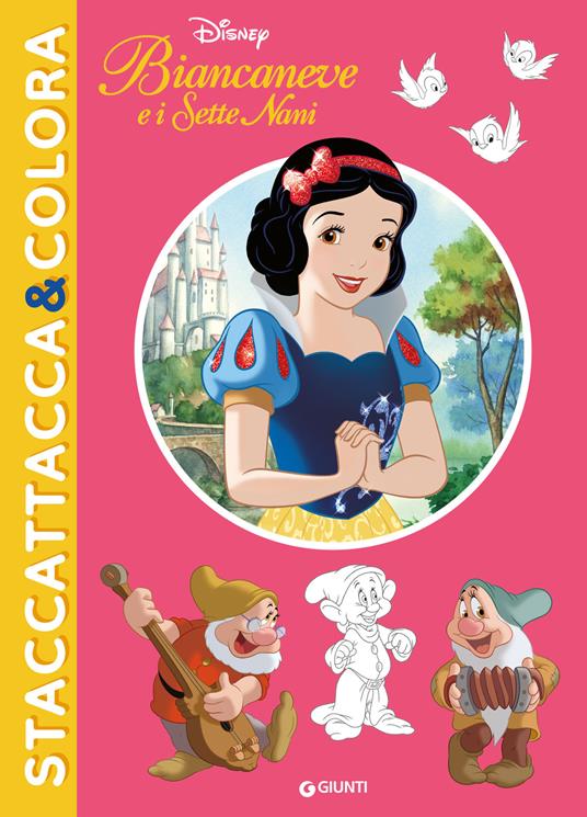 Biancaneve e i sette nani. Staccattacca&colora. Con adesivi. Ediz. a colori - copertina