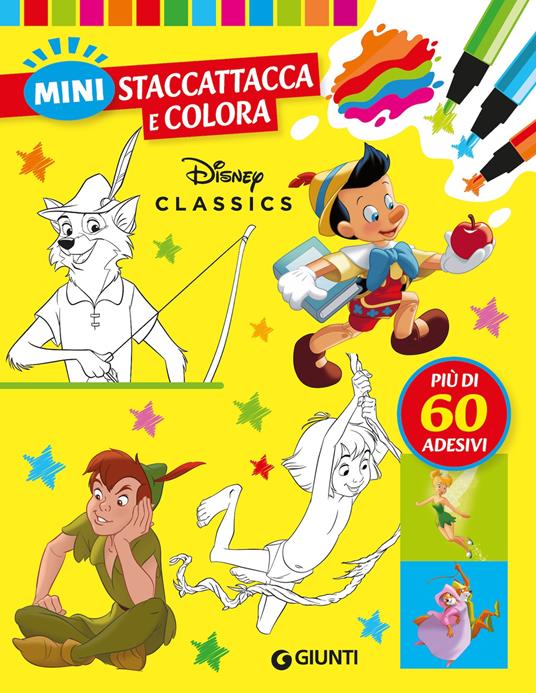 Disney classics. Mini staccattacca & colora. Con adesivi. Ediz. a colori - copertina