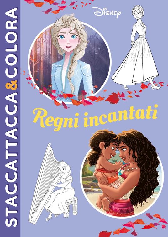 Regni incantati. Disney. Staccattacca&colora. Con adesivi. Ediz. a colori - copertina
