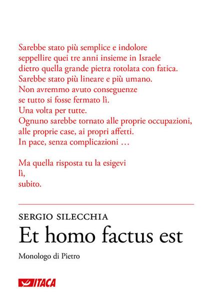 Et homo factus est. Monologo di Pietro - Sergio Silecchia - copertina