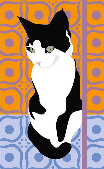 Pop art cat (gatto in bianco e nero). Agenda 2023 - copertina