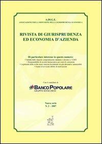 Rivista di giurisprudenza ed economia d'azienda (2007). Vol. 2 - Roberto Flor,Federico Cena,Stefano Golin - copertina